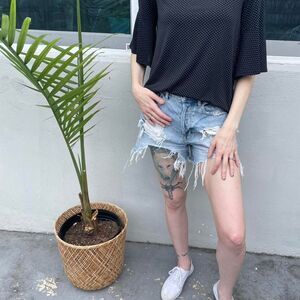 ⚫ Green Envelope Black Polka Dot Top - Retro Chic! ⚫